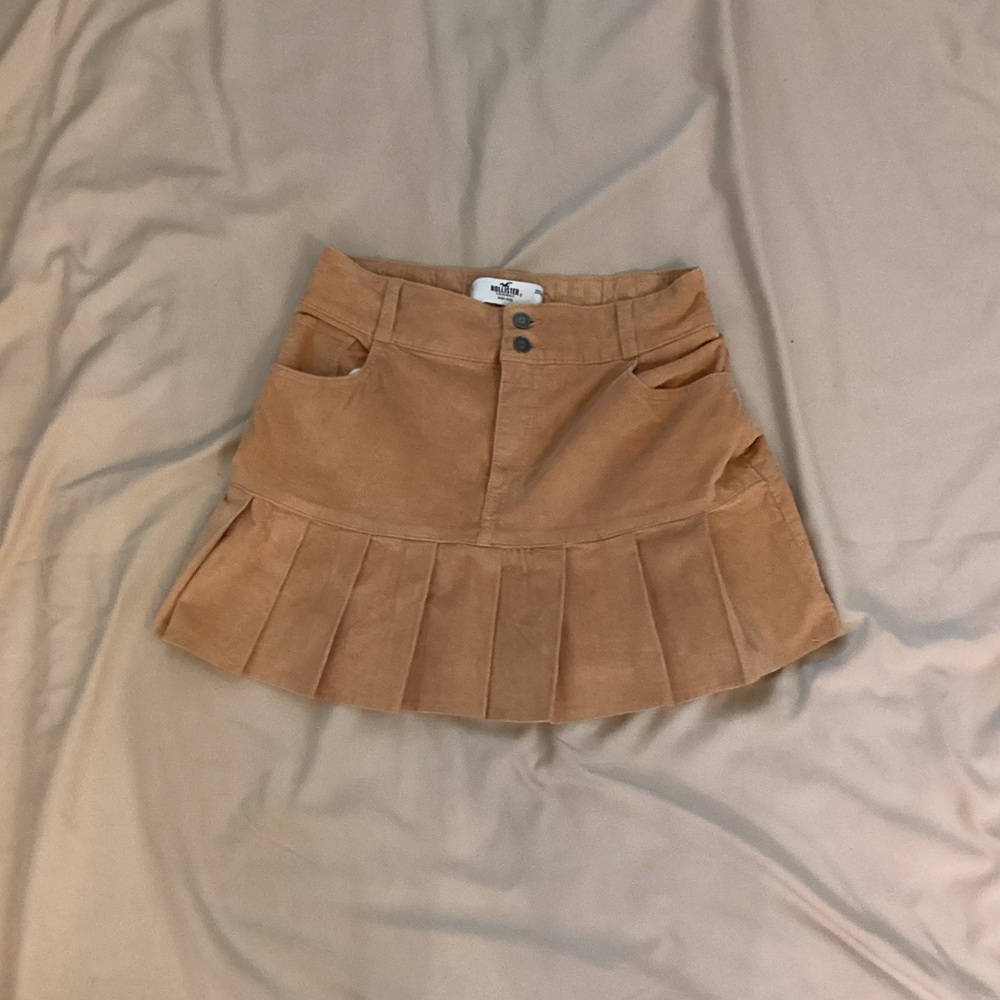High rise pleated corduroy miniskirt - Hollister